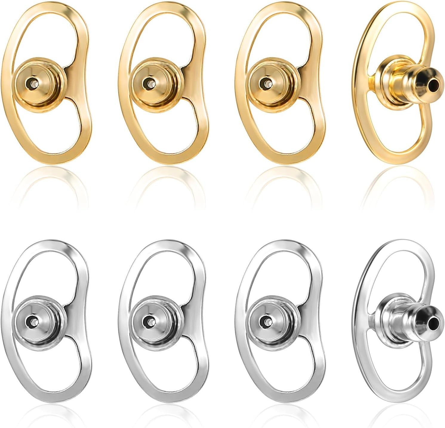 Earring Lifters Backs, Mabor 8 Pcs Earring Backs for Droopy Ears Locking Earring