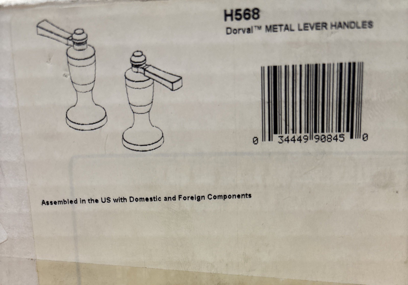 Delta H568 Dorval Lever Handle Kit for Roman and Wall Mount Tub Filler - Chrome