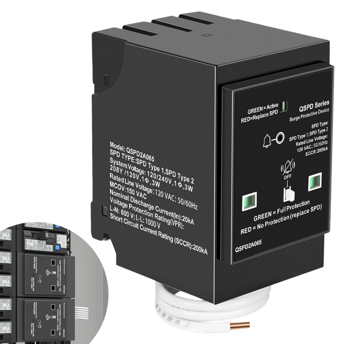 For Siemens Type QP Load Centers QSPD2A065P Plug-in Surge Protection Device