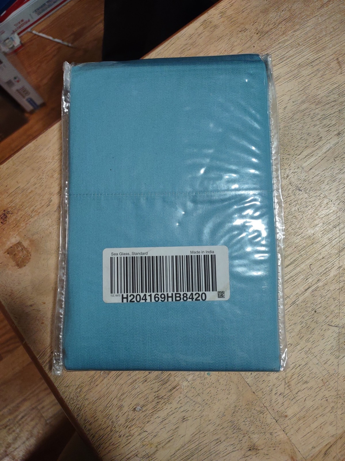QVC 600 Thread Count Two Standard Pillow Cases New Sea Glass Made In India