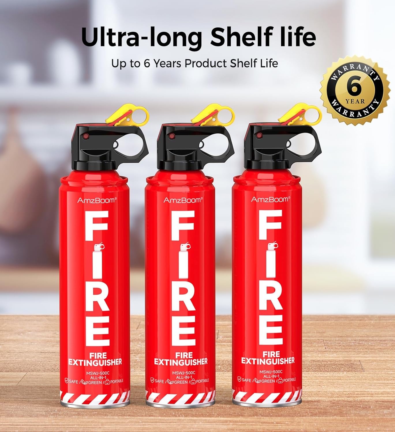 Portable Fire Extinguisher for Home Kitchen Car Grill ABC Water Based Compact
