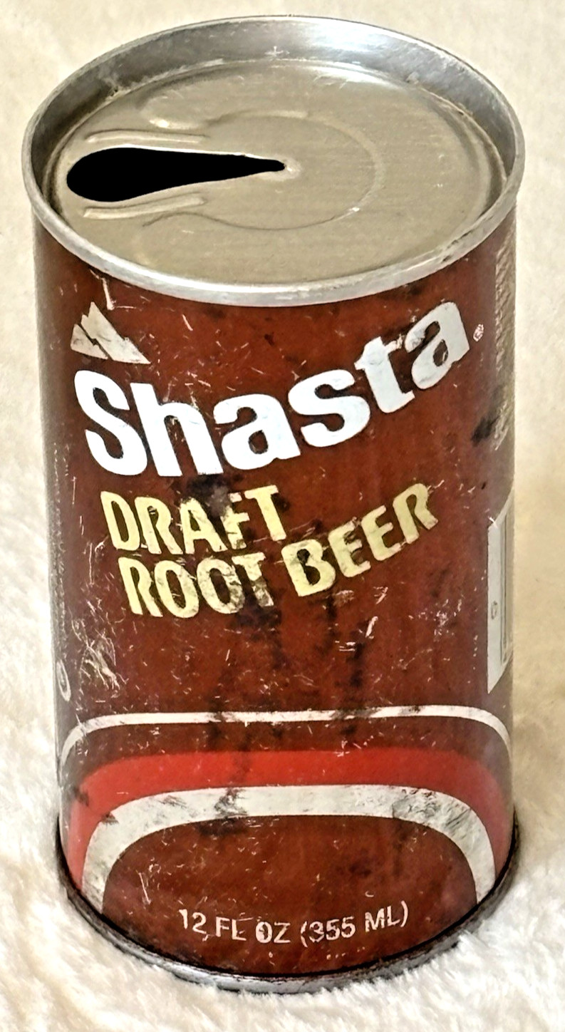 VTG 1970's Shasta-Draft Root🍺Beer-Hayward, California-12 oz-Steel Soda-Pop Can