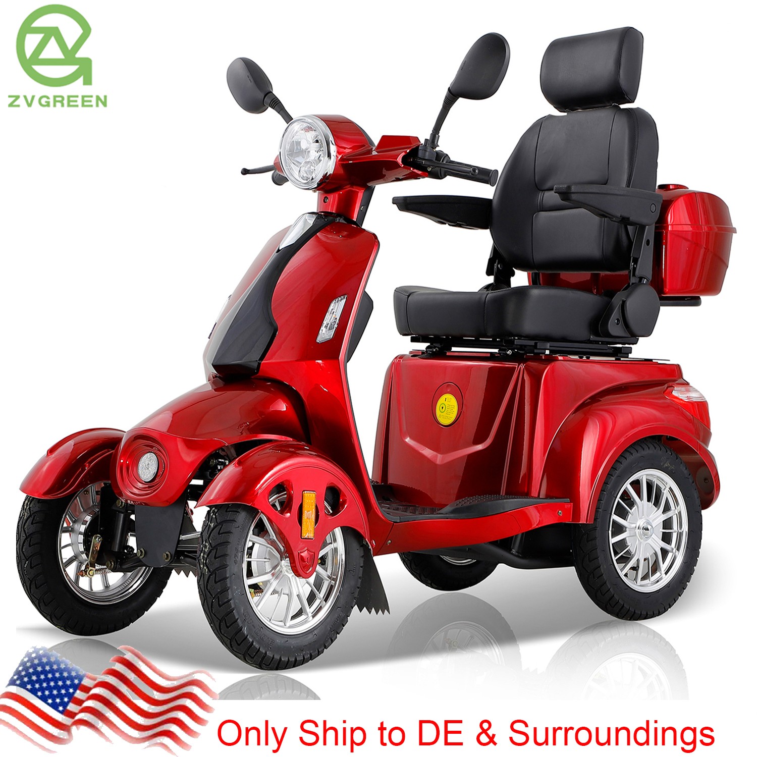 1000W Heavy Duty 4-Wheels Mobility Scooter 60V 20AH 31 Miles for Adult Senior