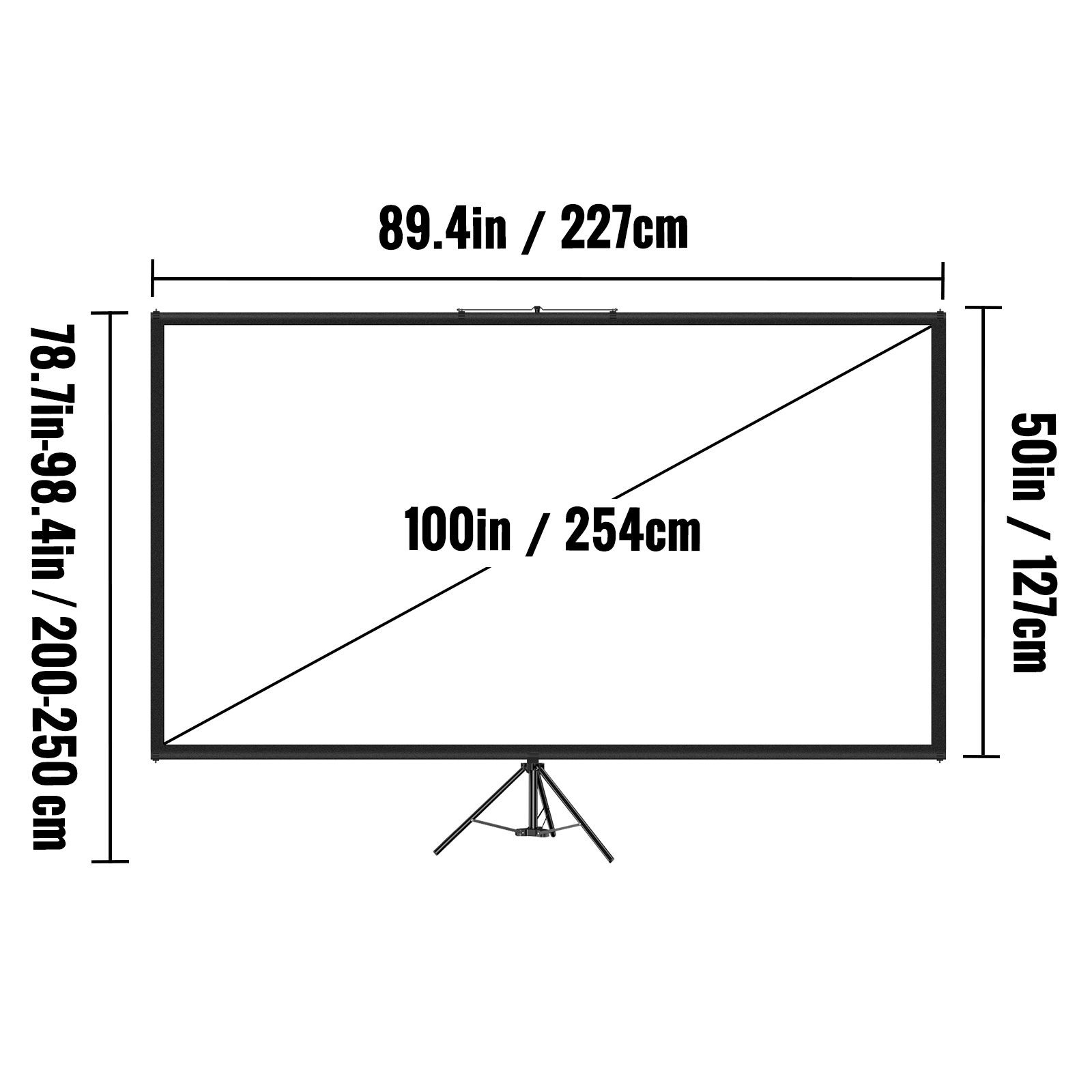 100in 4K HD Projector Screen with Adjustable Aluminum Tripod