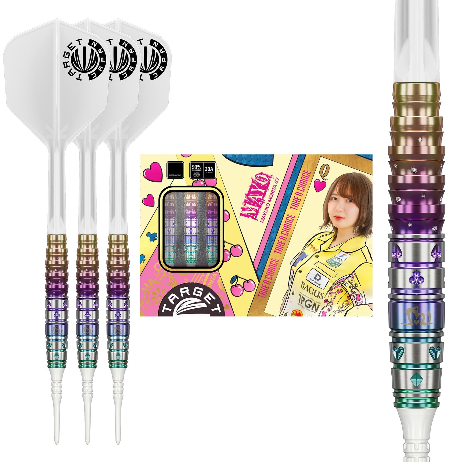 Target Darts PRIME SERIES MAYO GEN7 18g 90% Tungsten K-Flex Soft Tip Darts Set (
