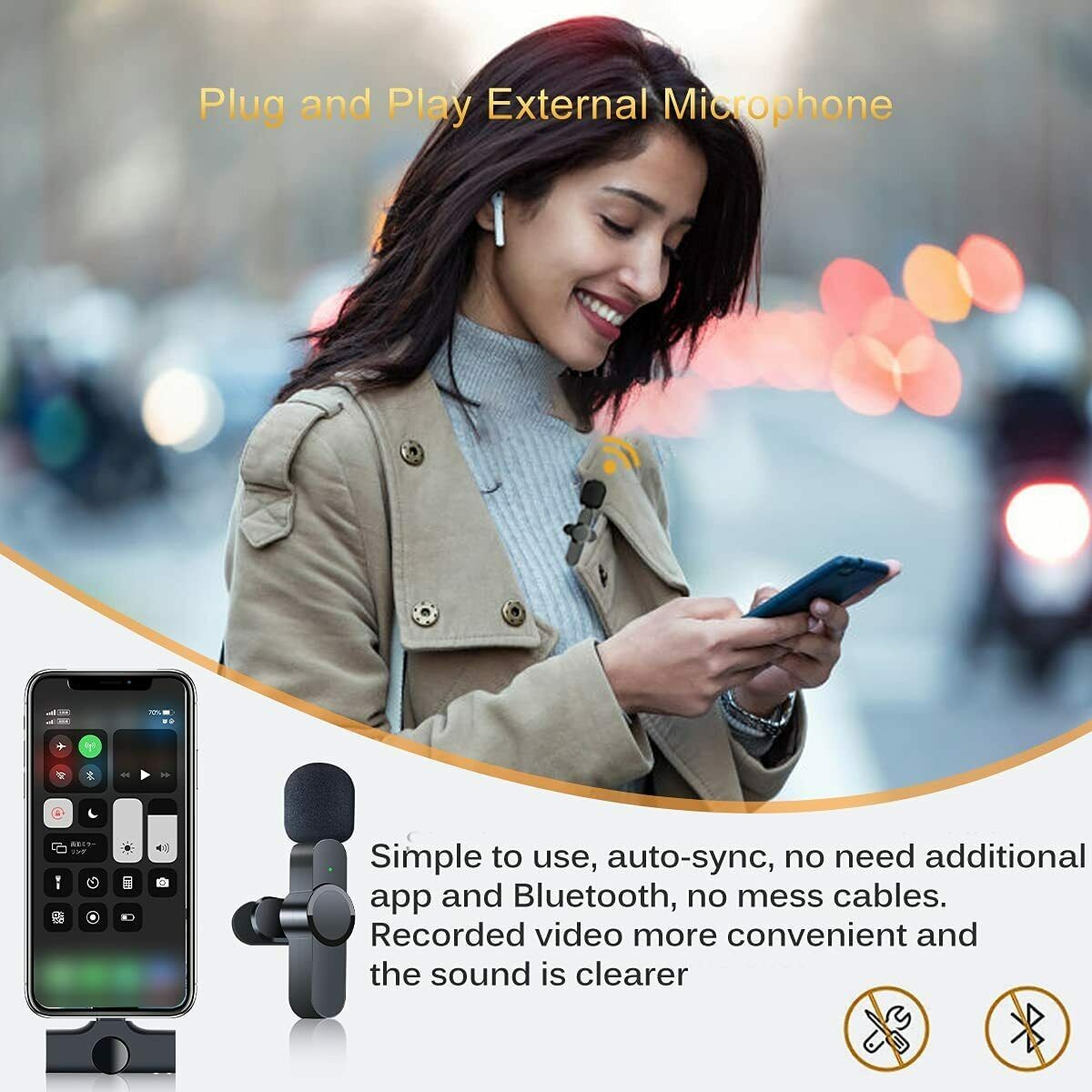 Wireless Microphone Mini Audio With Type-C Receiver For Conference Interview A