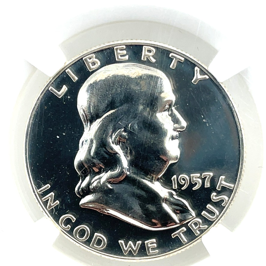 1957 Proof Franklin Half Dollar PR67 NGC PF67  90% Silver 50c U.S Coin