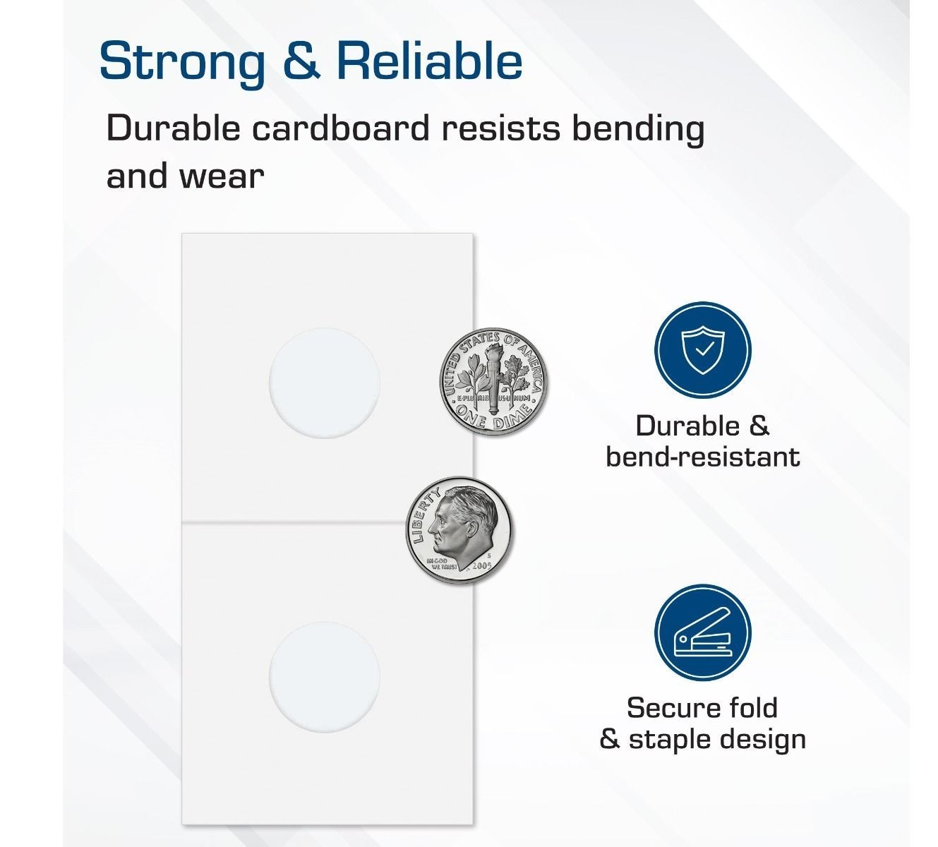 NEW (5 pk) BCW Coin Paper Flip- Dime