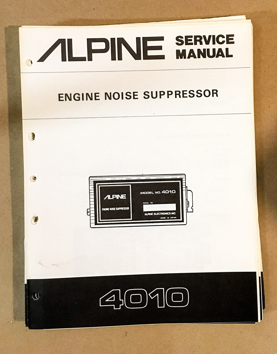 Alpine Model 4010 Noise Suppressor Service Manual *Original*