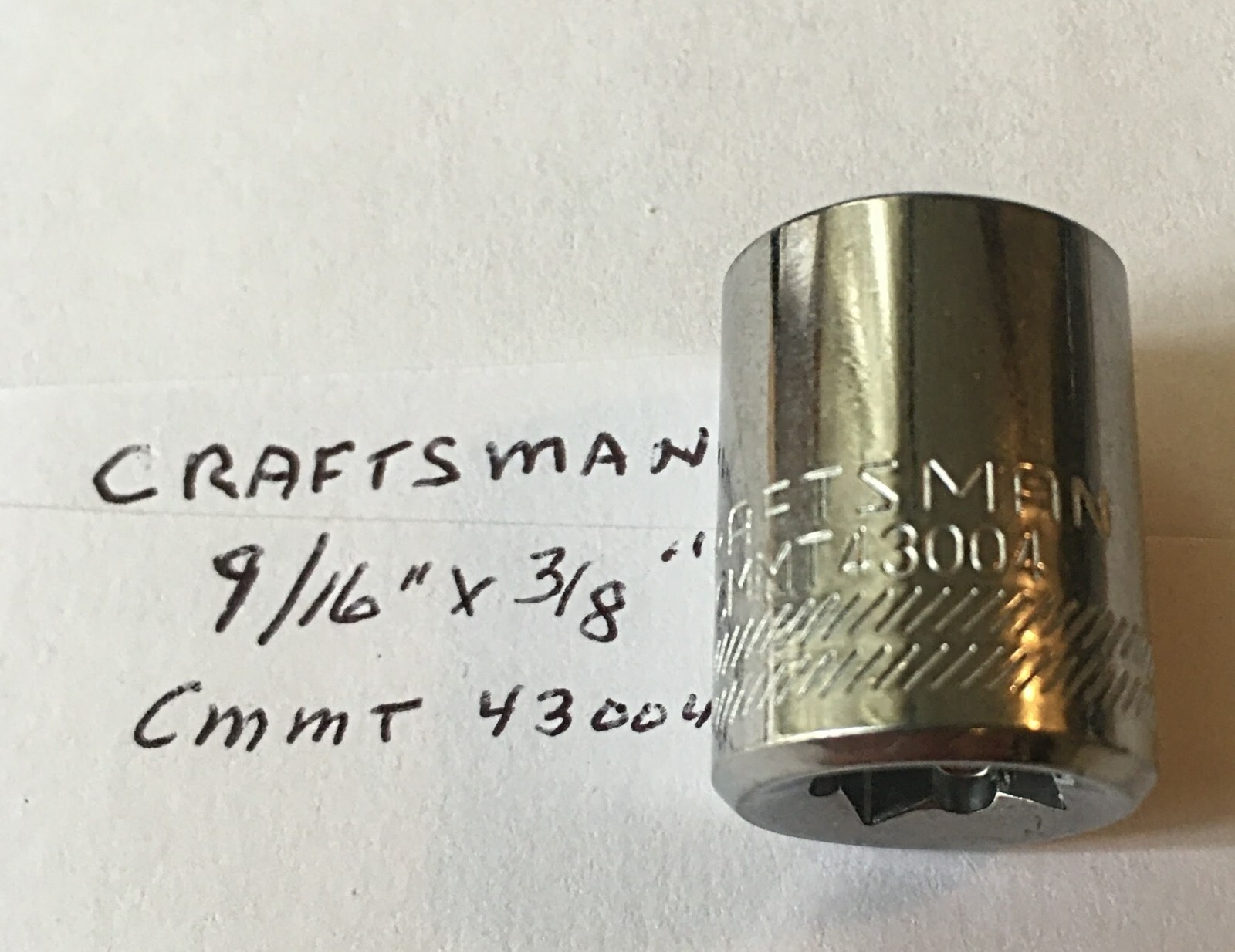 Craftsman  9/16" x 3/8" Dr  6 Point Standard Shallow Socket CMMT 43004