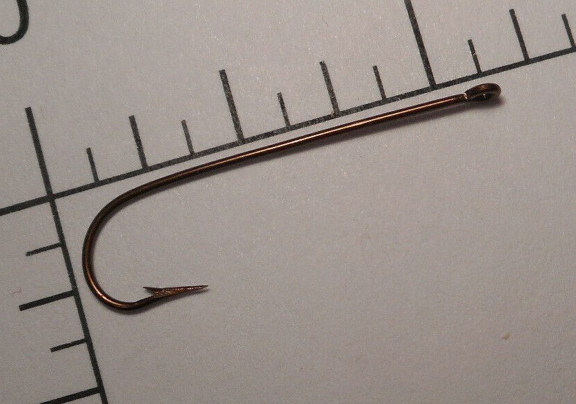MUSTAD #6 STREAMER FLY TYING HOOK EX LONG SHANK ABERDEEN RINGED BRONZED 3261 A