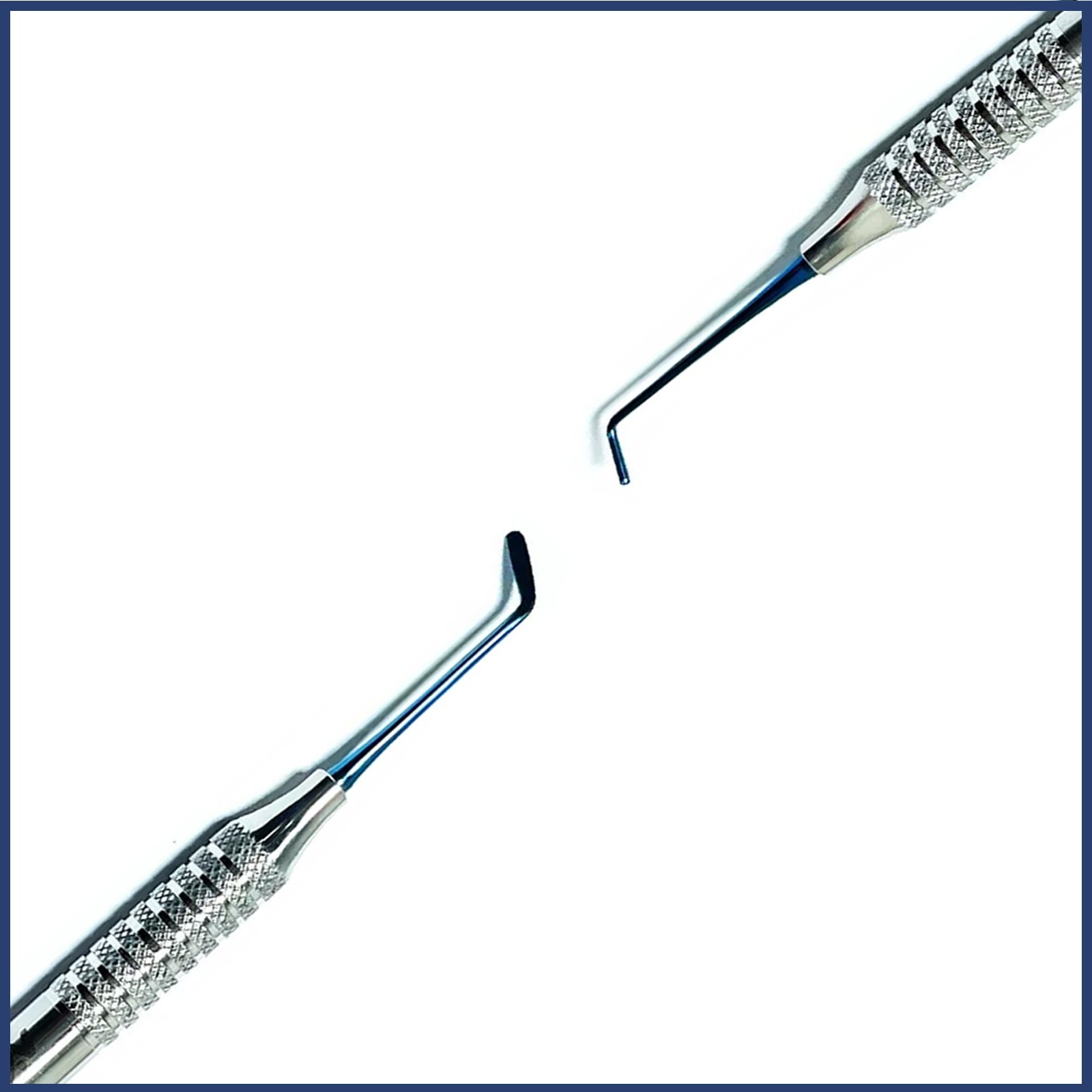 Dental Composite Filling Instruments Spatula & Plugger Titanium Blue Tips