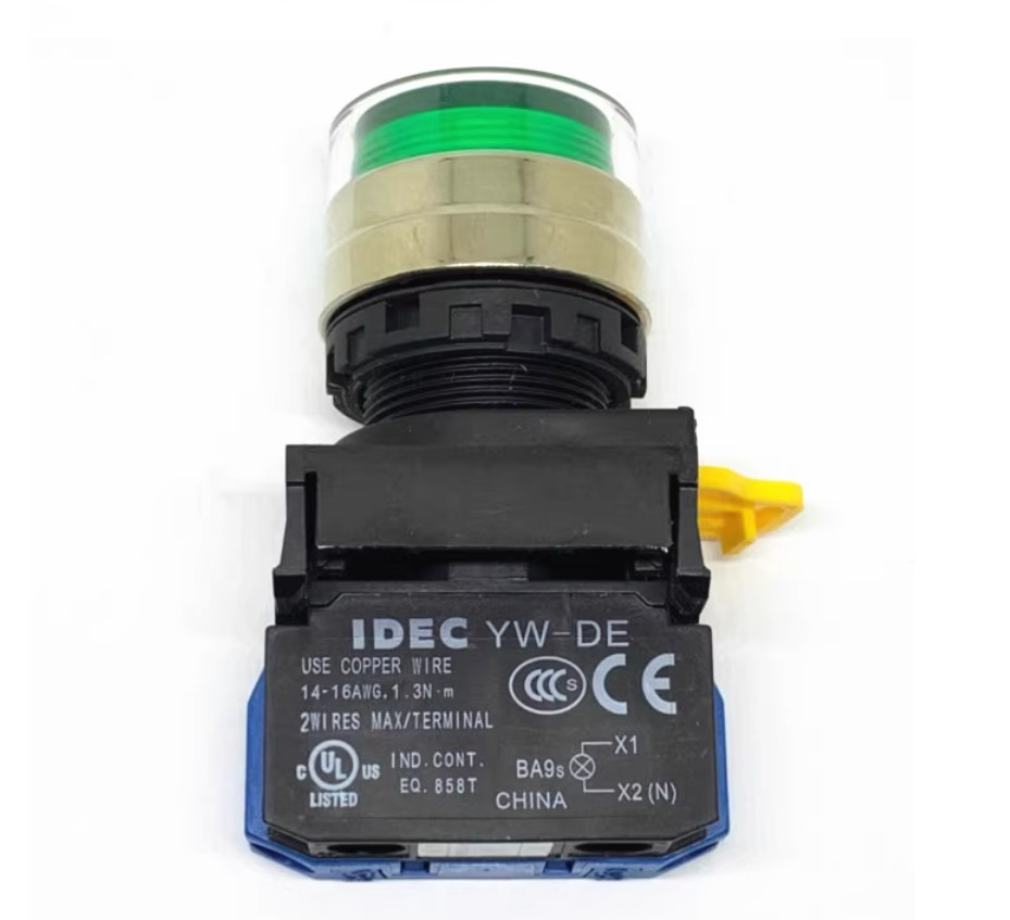 1PC New IDEC Self-reset button with light YW4L-MF2E02Q4Y 24V yellow 2NC #LL