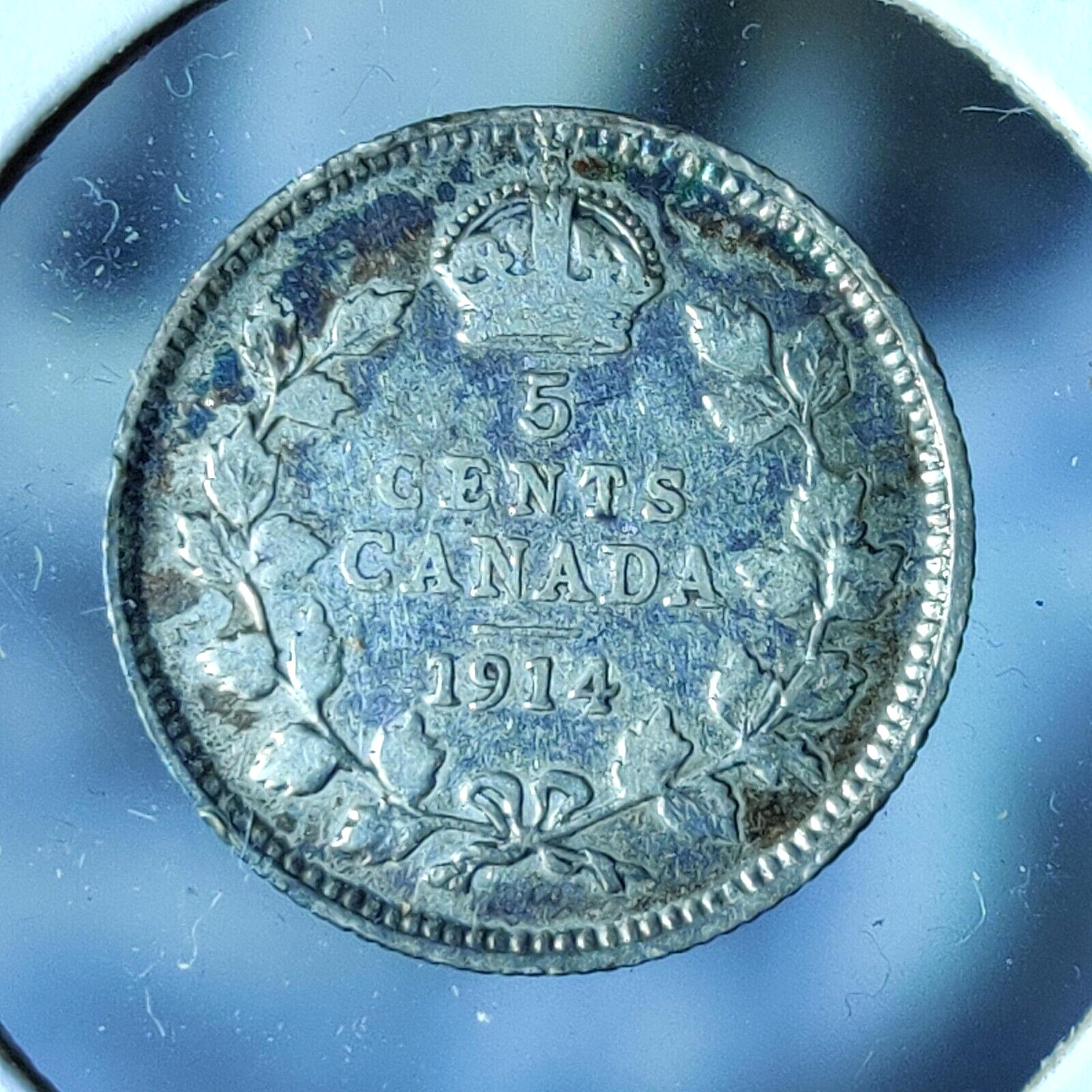 CANADA 5 Cents Silver 1914 George V
