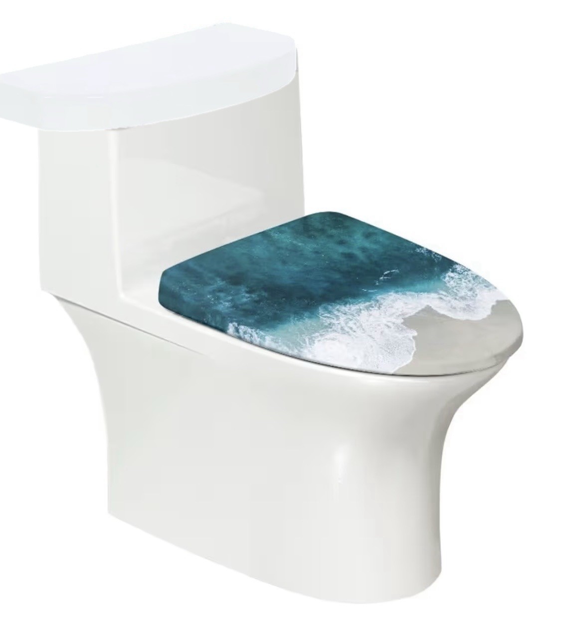 FC Fitted Toilet Dust Cover Onesize Ocean Pattern CZ98 Oval Ocean Theme