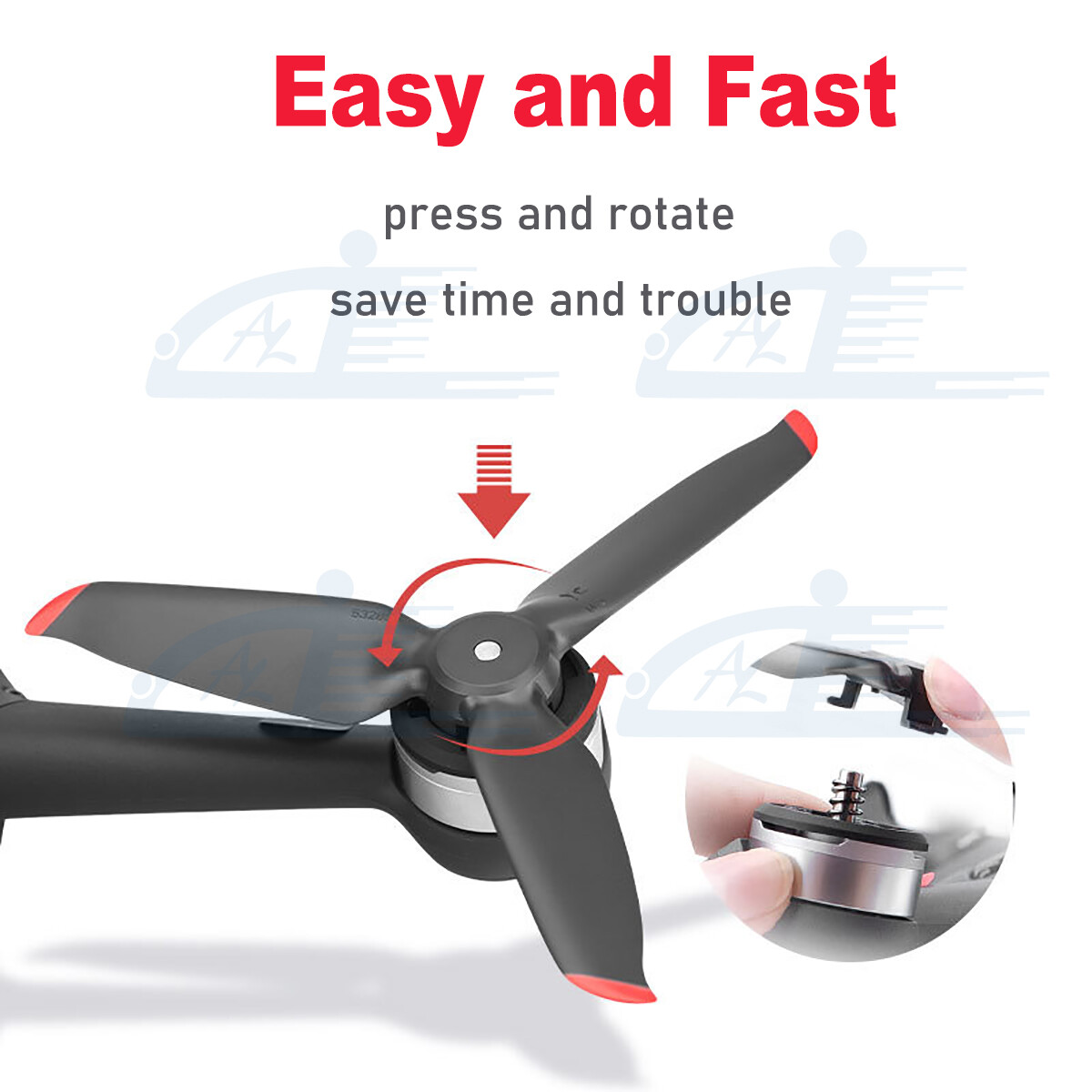8PCS Low-Noise Propellers For DJI FPV Drone Combo Accessories Quick Release Prop