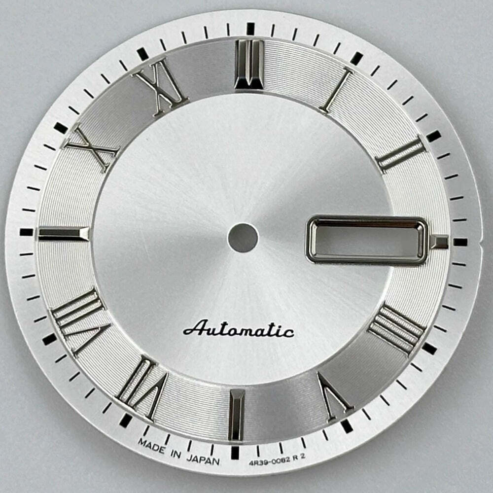 Modified Silver Watch Dial 32.7mm Roman Numerals No Lume for NH35 NH36 Movement