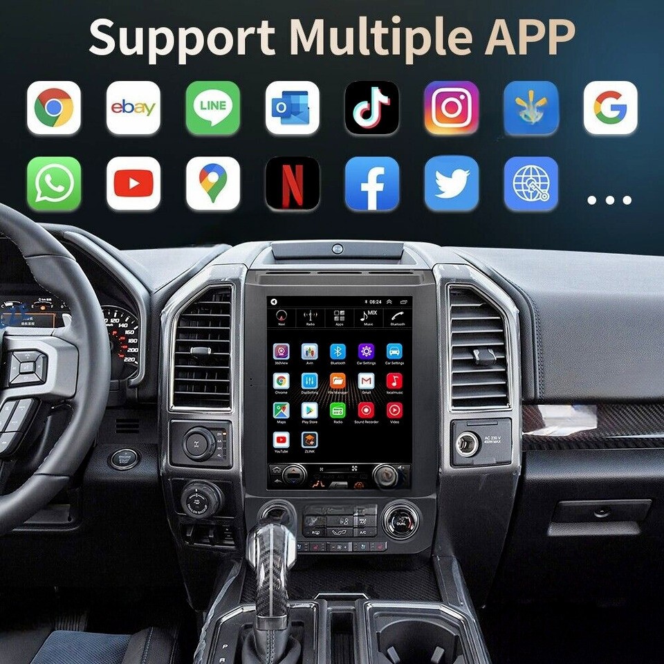 12.1" 4+64GB Car Stereo Radio Auto Android Carplay GPS For Ford F150 2016-2021