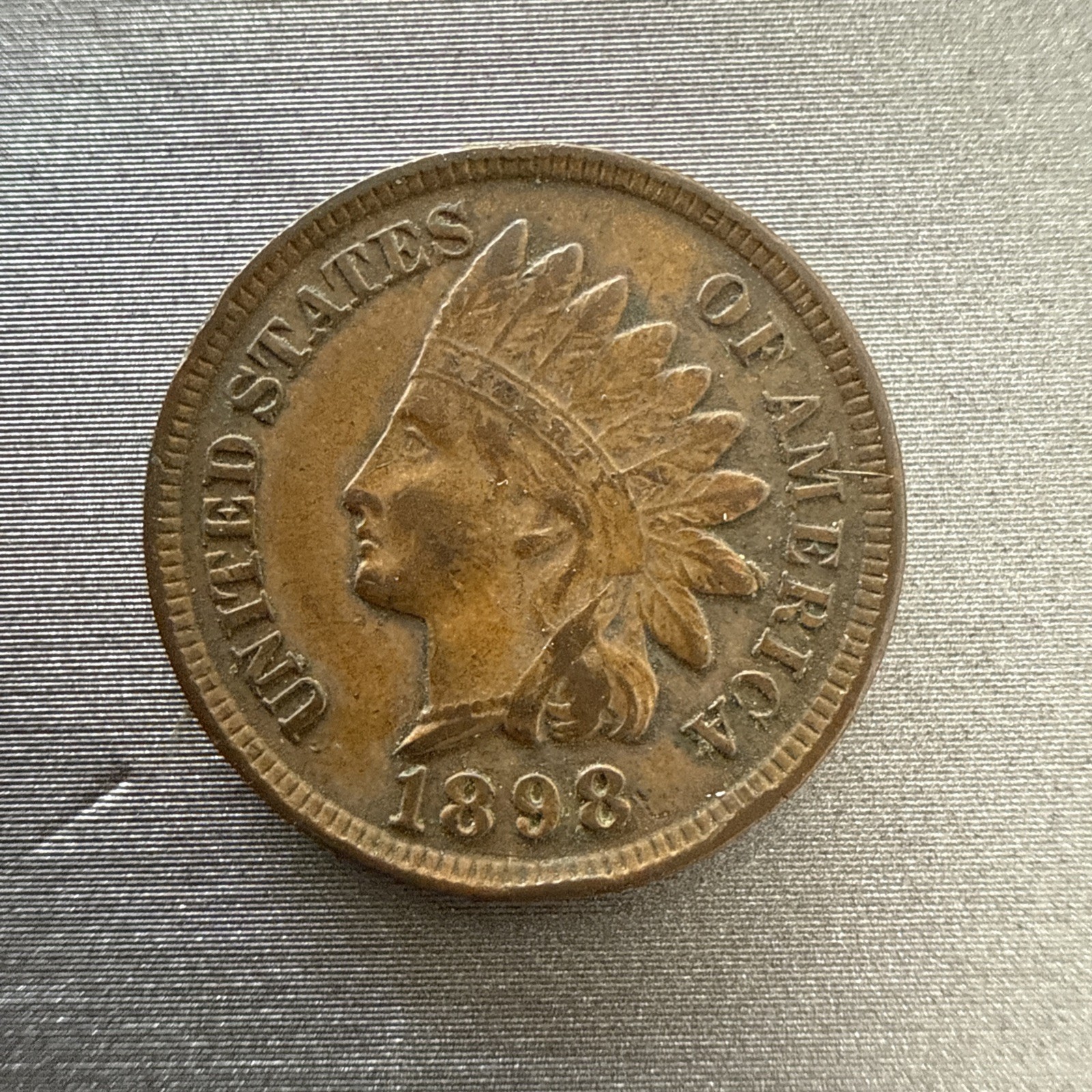 1898  Indian Head One 1 Cent