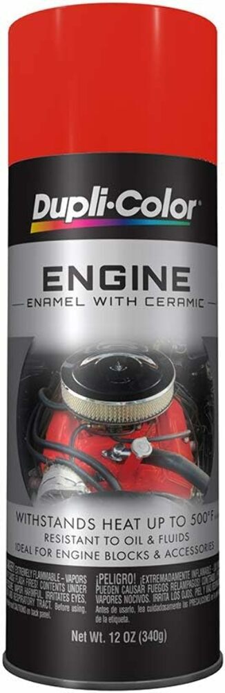Dupli-Color Engine Paint with CERAMIC Chevy Orange-Red DE1607 12 OZ