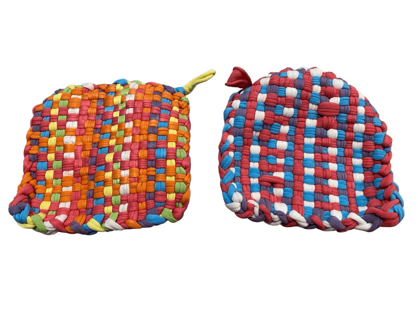 Hand Woven Pot Holder Set 2Pc Multicolored Kitchenware