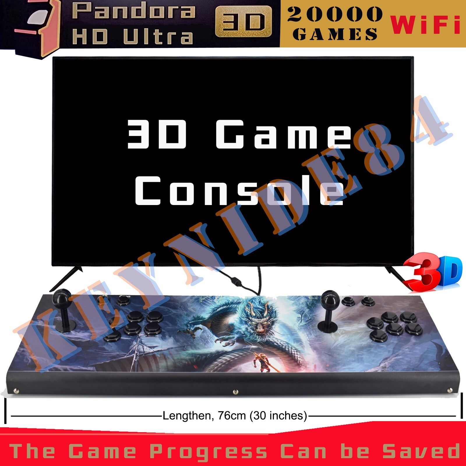 NEW ALL Metal Lengthen 20000 Games Pandora's Box 3D WiFi 2 Players Retro Video
