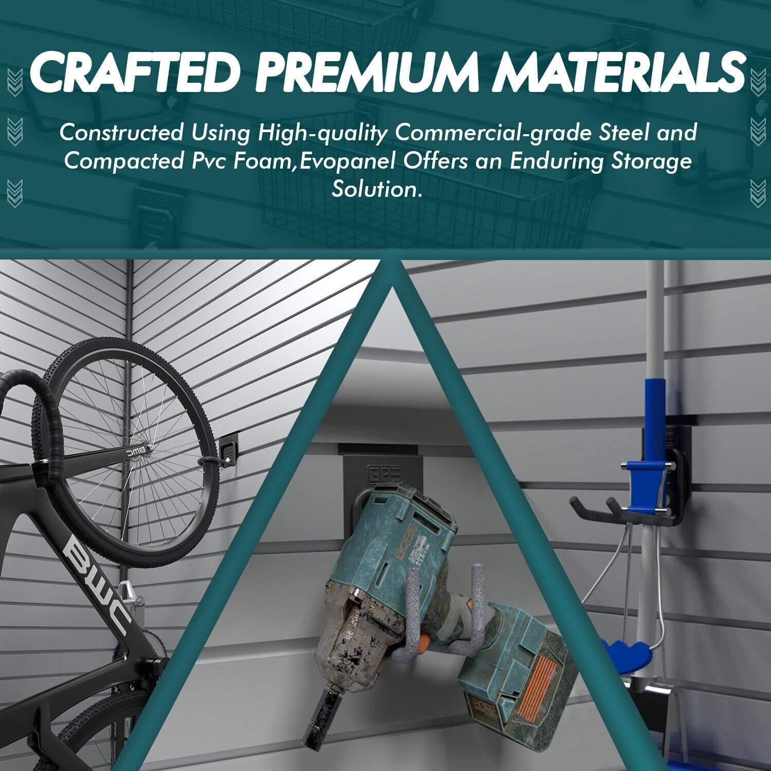 EVOPanel Garage Wall Storage Kit 19 Accessories EP162