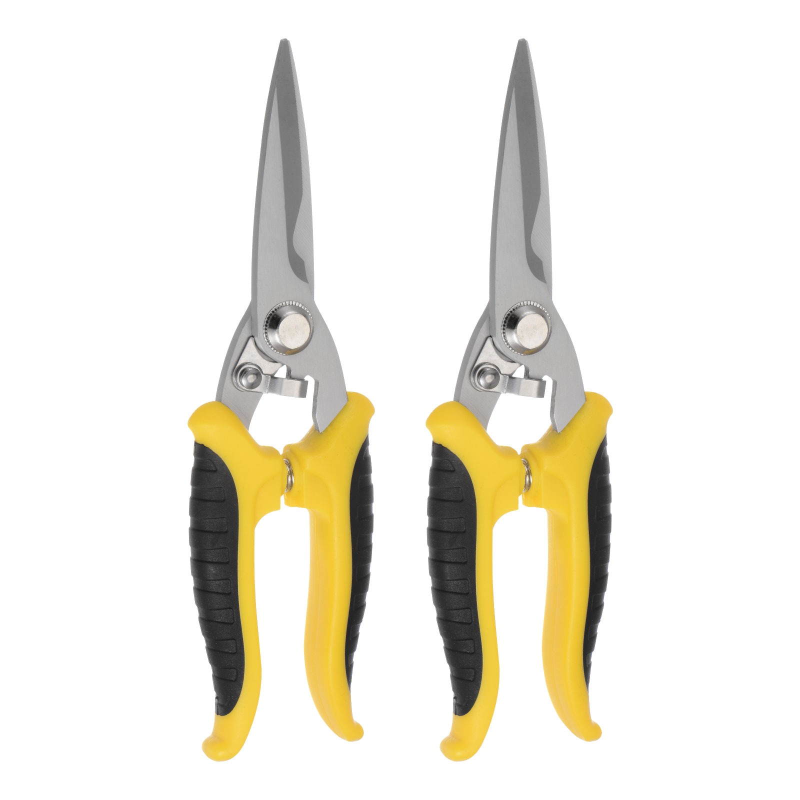 2pcs 8 Inch Industrial Scissors with Black Yellow Handle