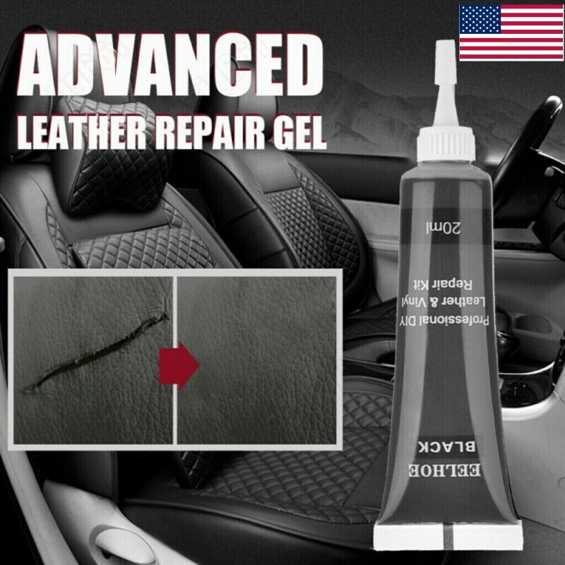 Black Leather and Vinyl Repair Kit - Furniture, Couch, Car Seats, Sofa, Jacket .