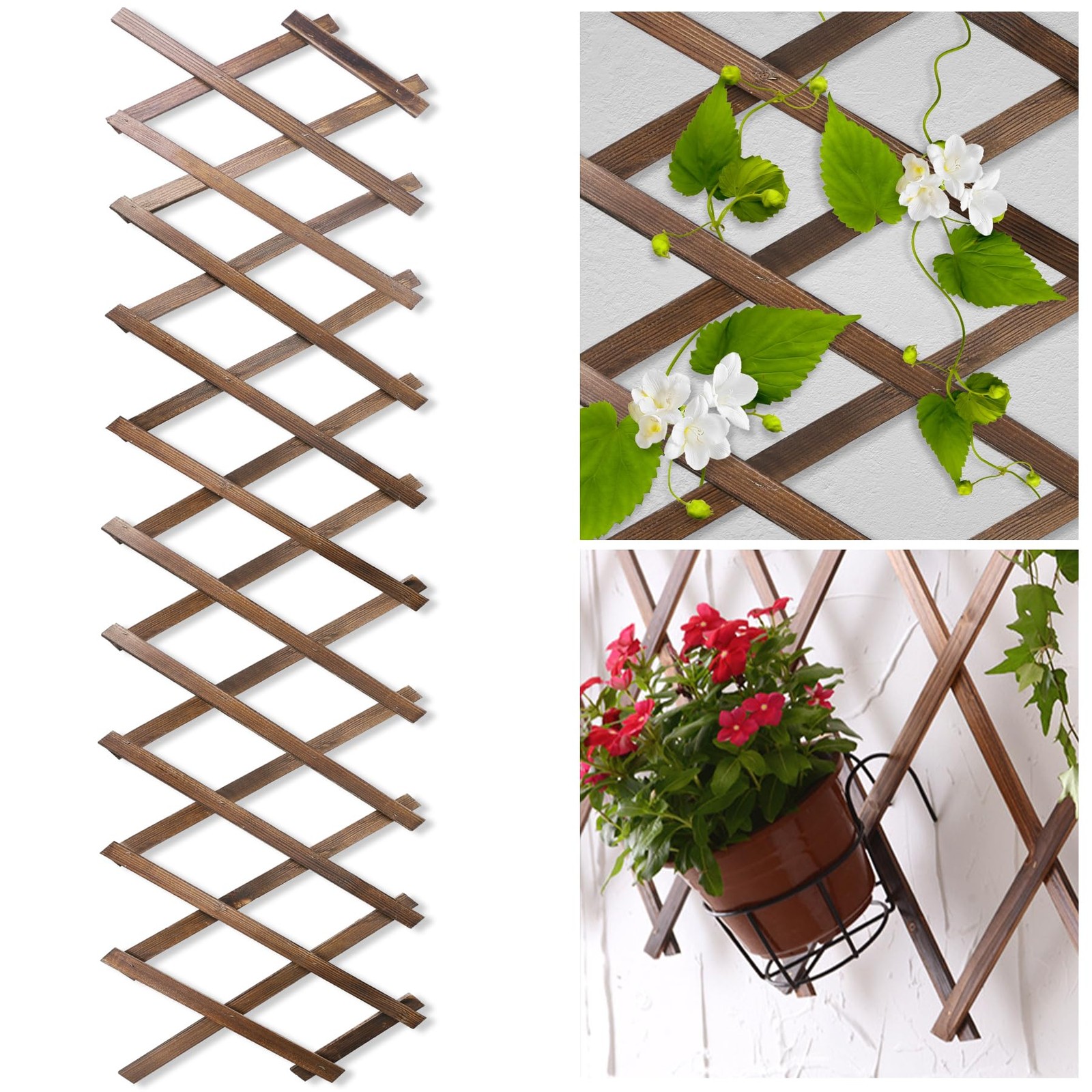 Wood Lattice Fence Panels for Outside 13.4"x78.8" 13.4"x78.8", 2 pack