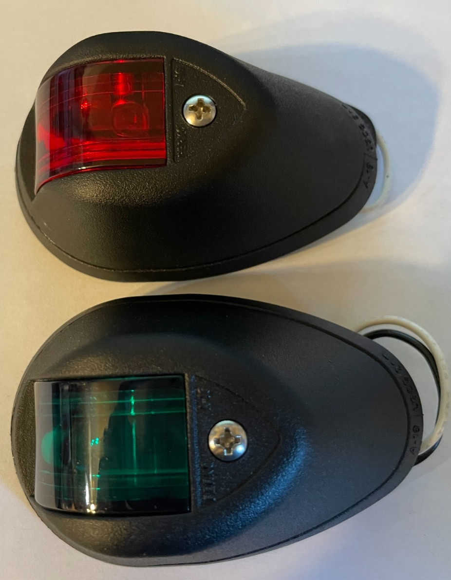 PAIR of Perko 0254B0012V 254 Side Lights Vertical Mount 12V Marine Black Polymer