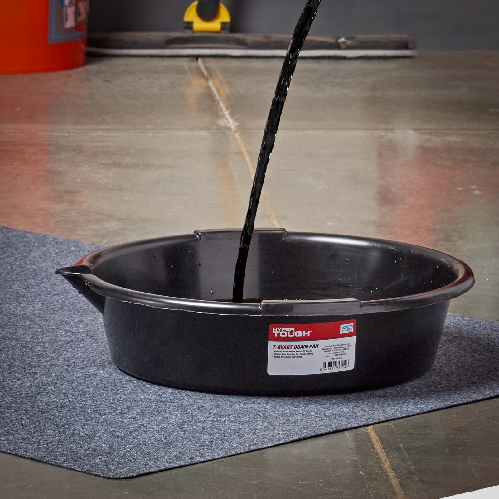 Hyper Tough 7 Quart Car Drain Pan with Integrated Scale and Spout