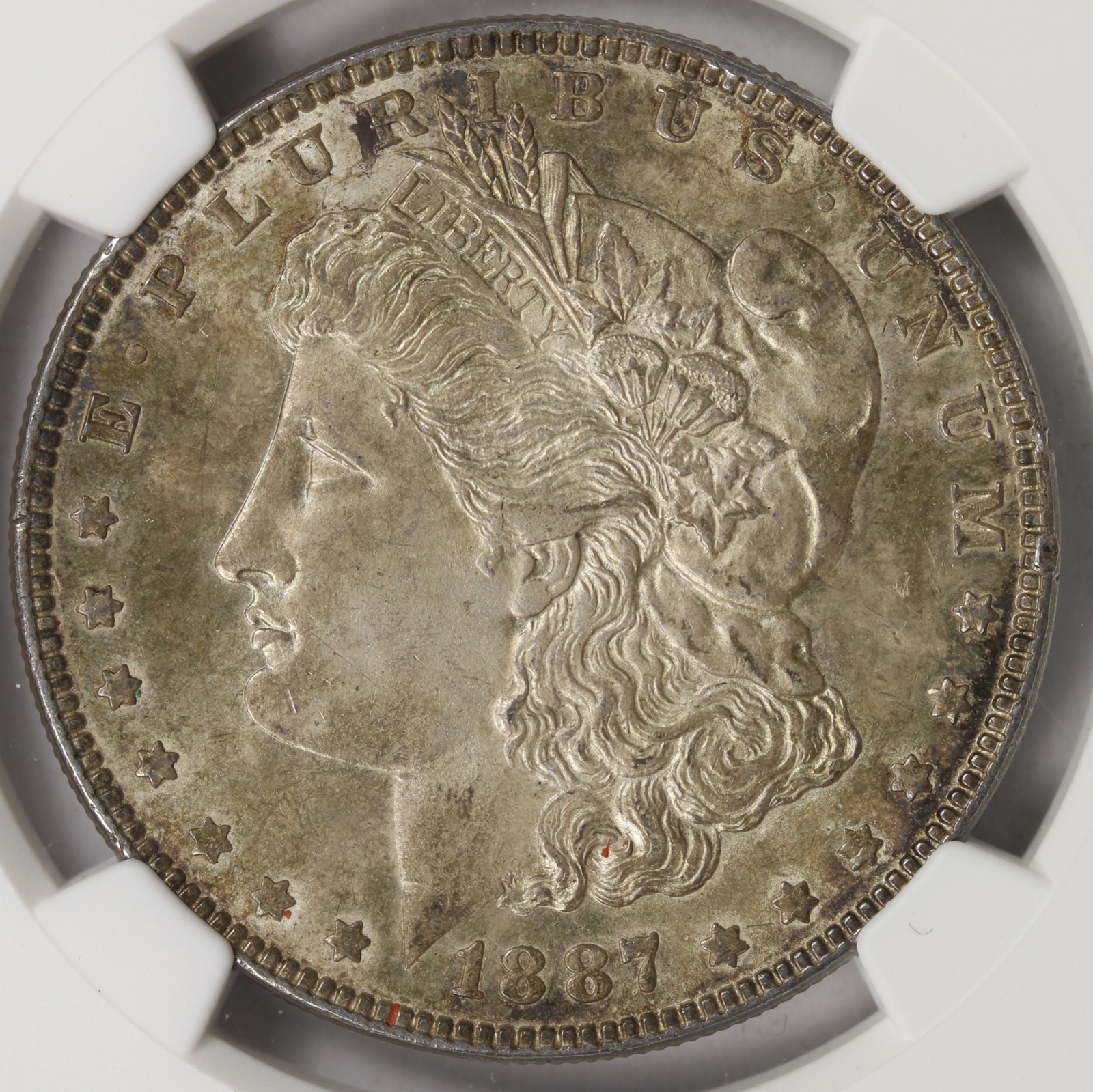 1887 Morgan Silver Dollar $1 NGC MS62 Toned