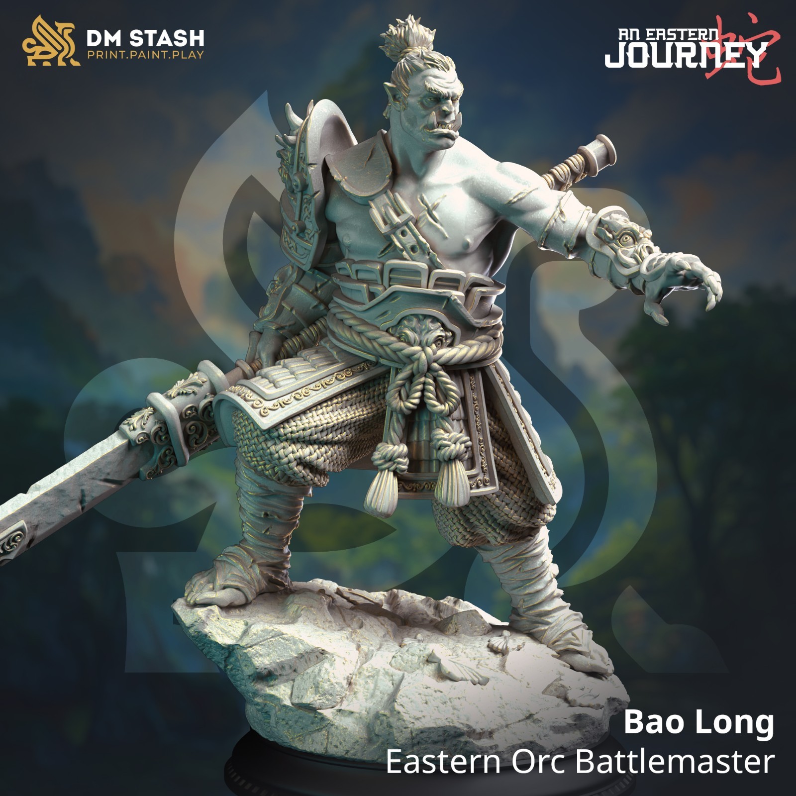 Dungeons & Dragons Orc Fighter Ranger Miniature - Bao Long - DnD RPG Wargames