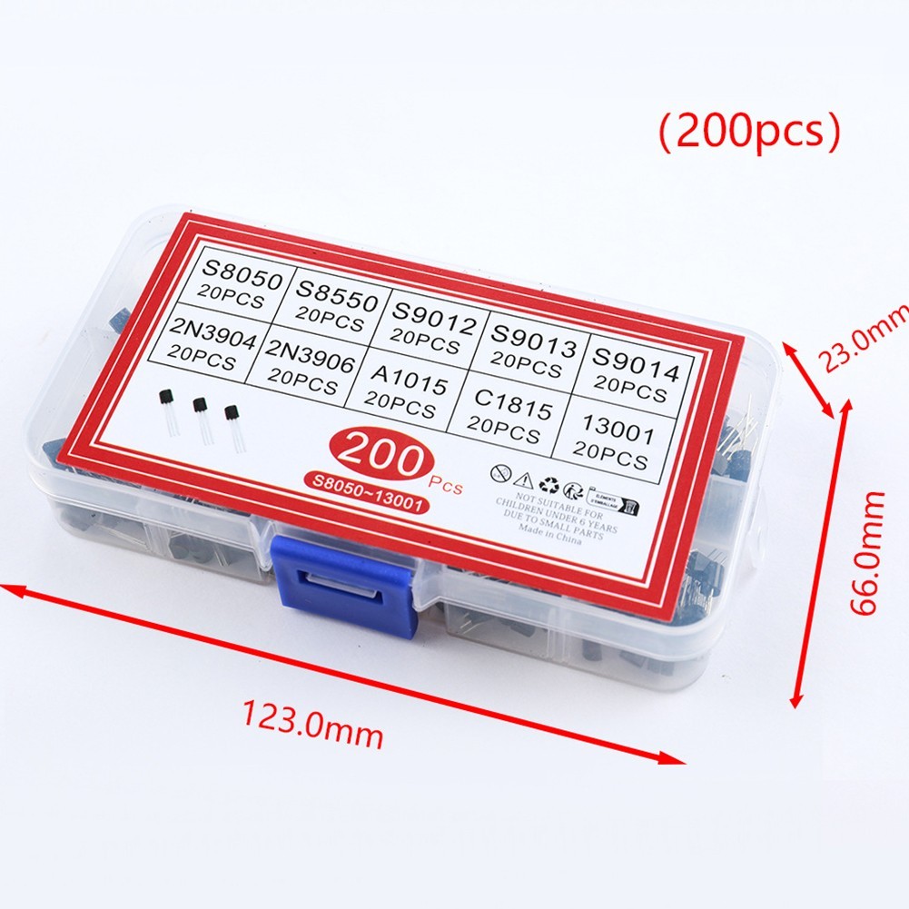 200PCS TO92 Transistors 10 Different Types 20PCS Each for Electronics DIY Work
