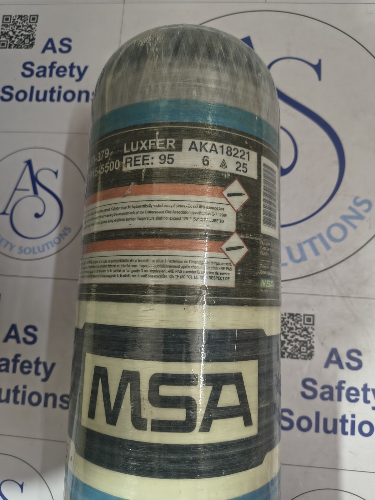 MSA composite SCBA breathing air cylinder without valve