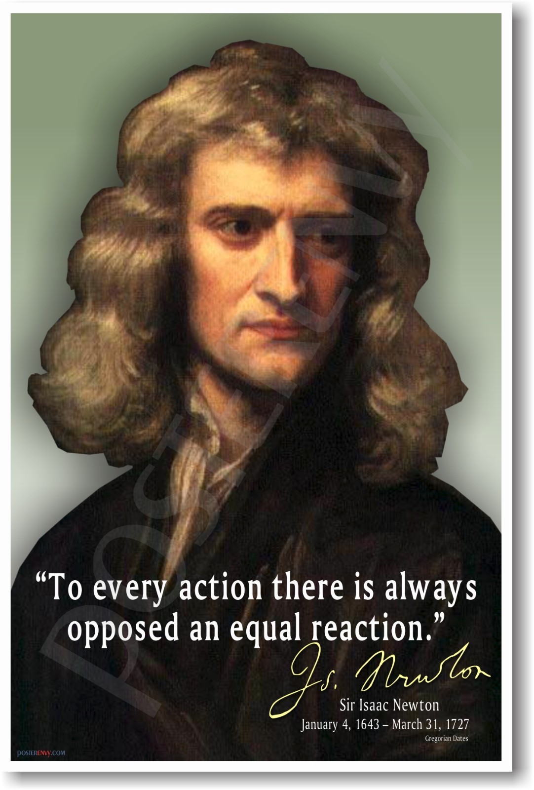 Sir Issac Newton - To Every Action.. NEW Classroom School Science Physics POSTER