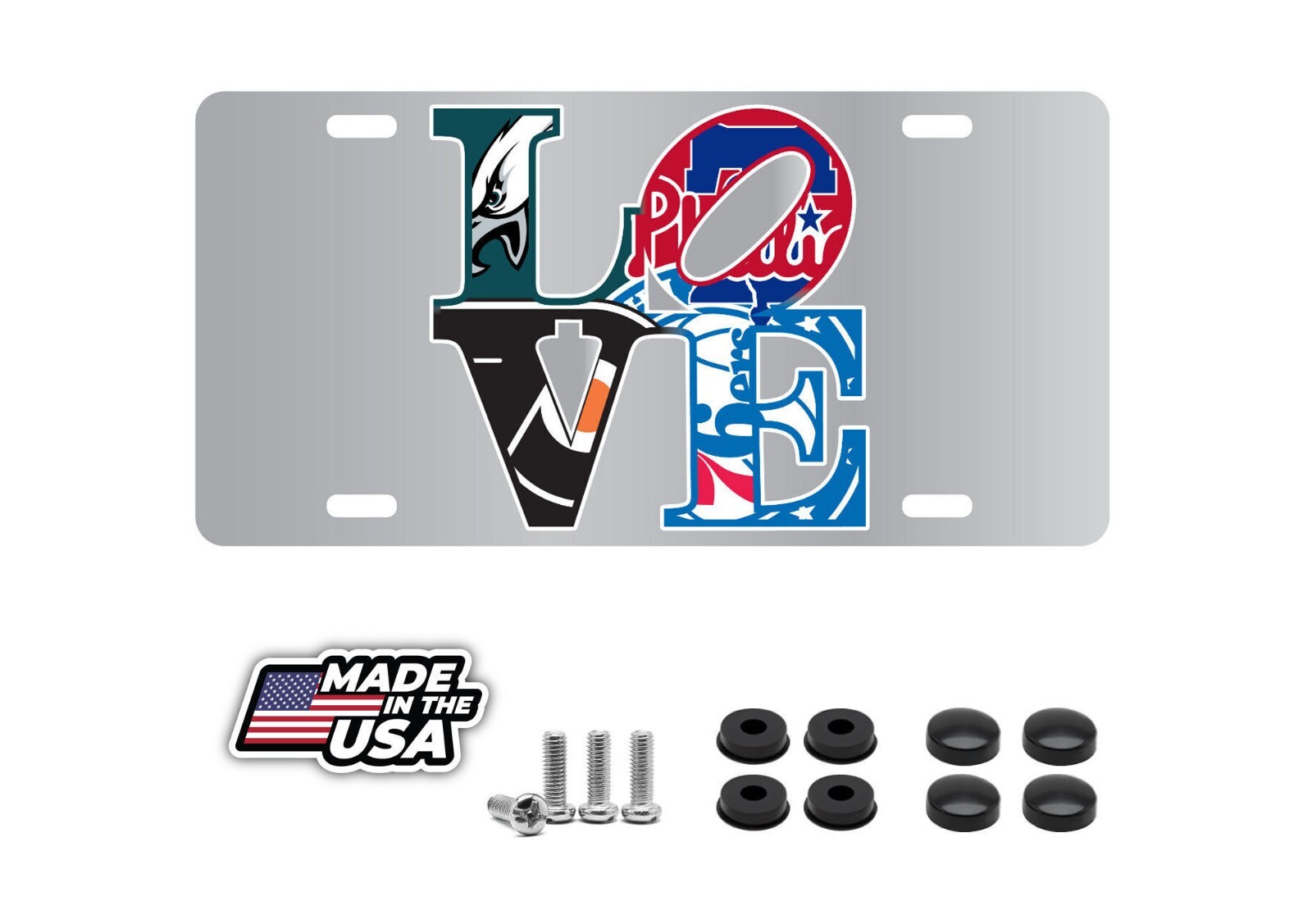Philadelphia Love License Plate Aluminum Car Tag Truck Fan Sport Teams Mashup