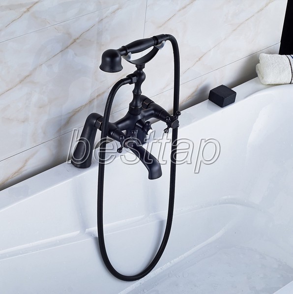 Oil Rubbed Brass Bathtub Faucet Clawfoot Bath Tub Filler Shower Mixer Tap shg024