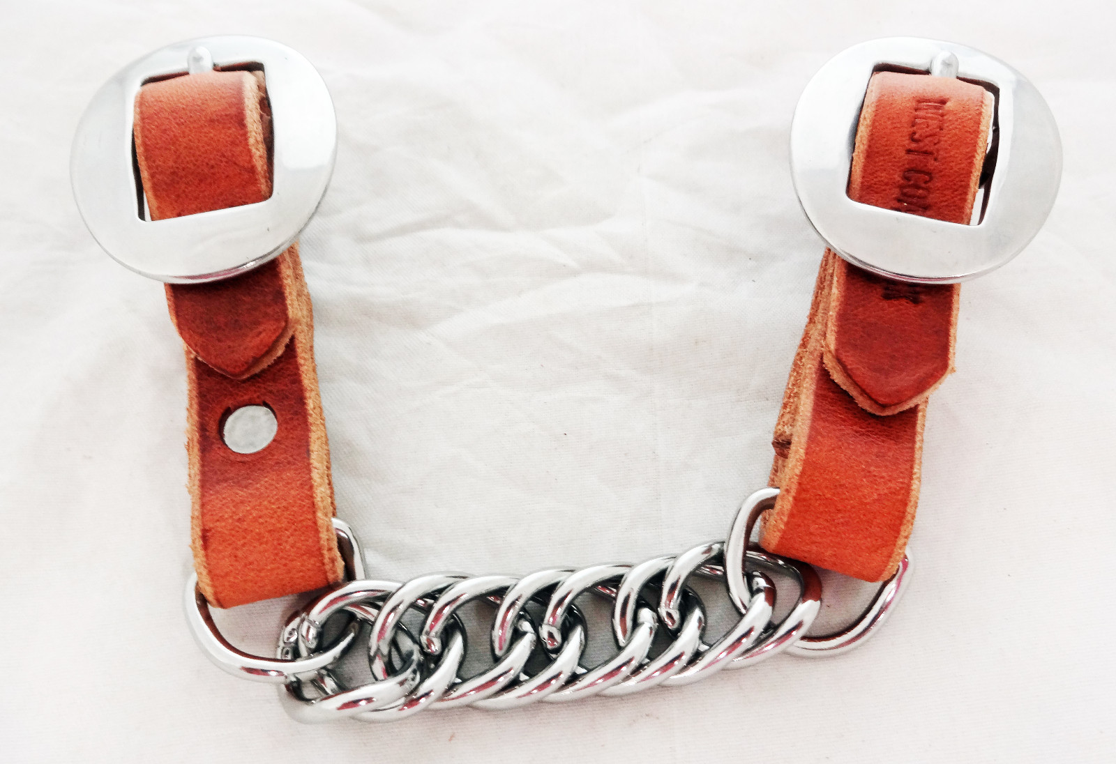 Curb Chain Strap Harness Leather Stainless Steel Cart Buckles Horse Flat Link