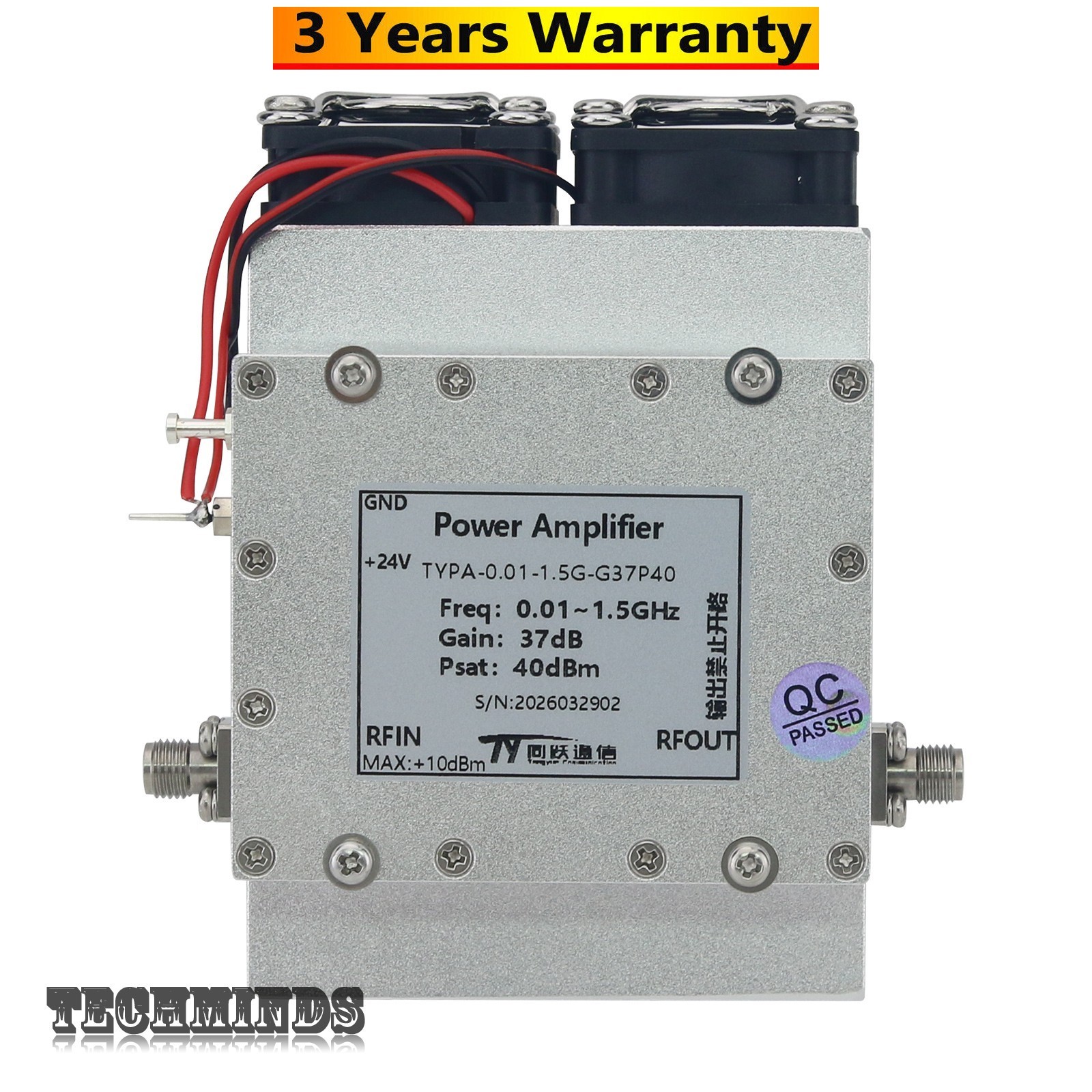 0.01-1.5GHz RF Power Amplifier 37dB 10W Output RF PA with SMA Female Connector