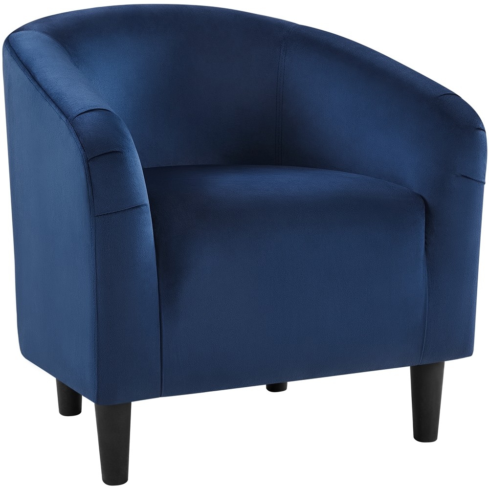 Velvet Accent Chair Modern Barrel Chair For Living Room Bedroom Sturdy