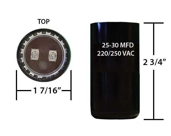 25-30 MFD 250 VAC motor start capacitor