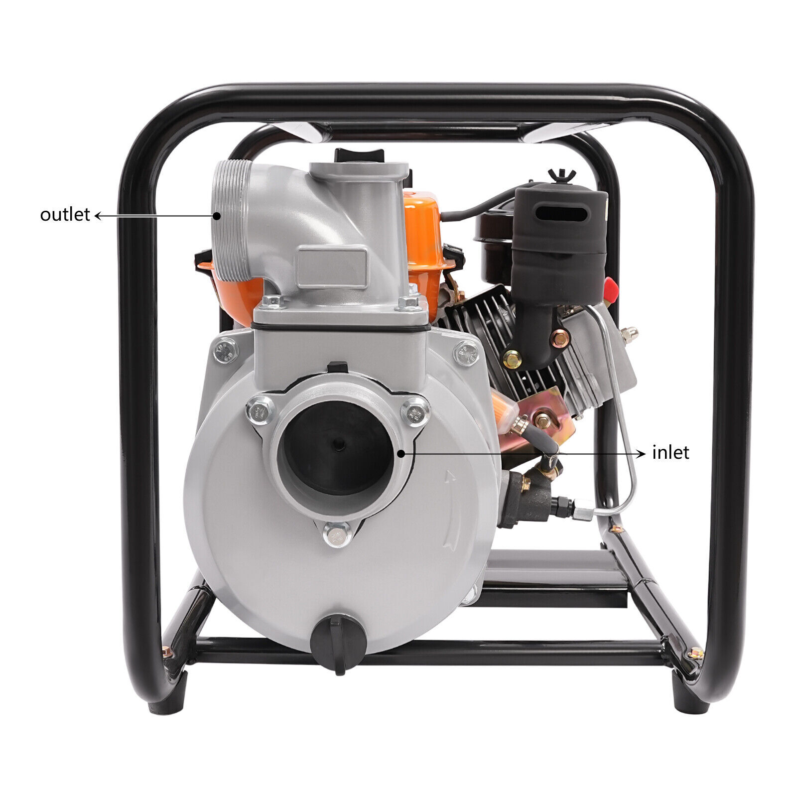 196CC Water Pump W/pipe,4l/1.06gal Diesel Powered 3600rpm Water Transfer Pump