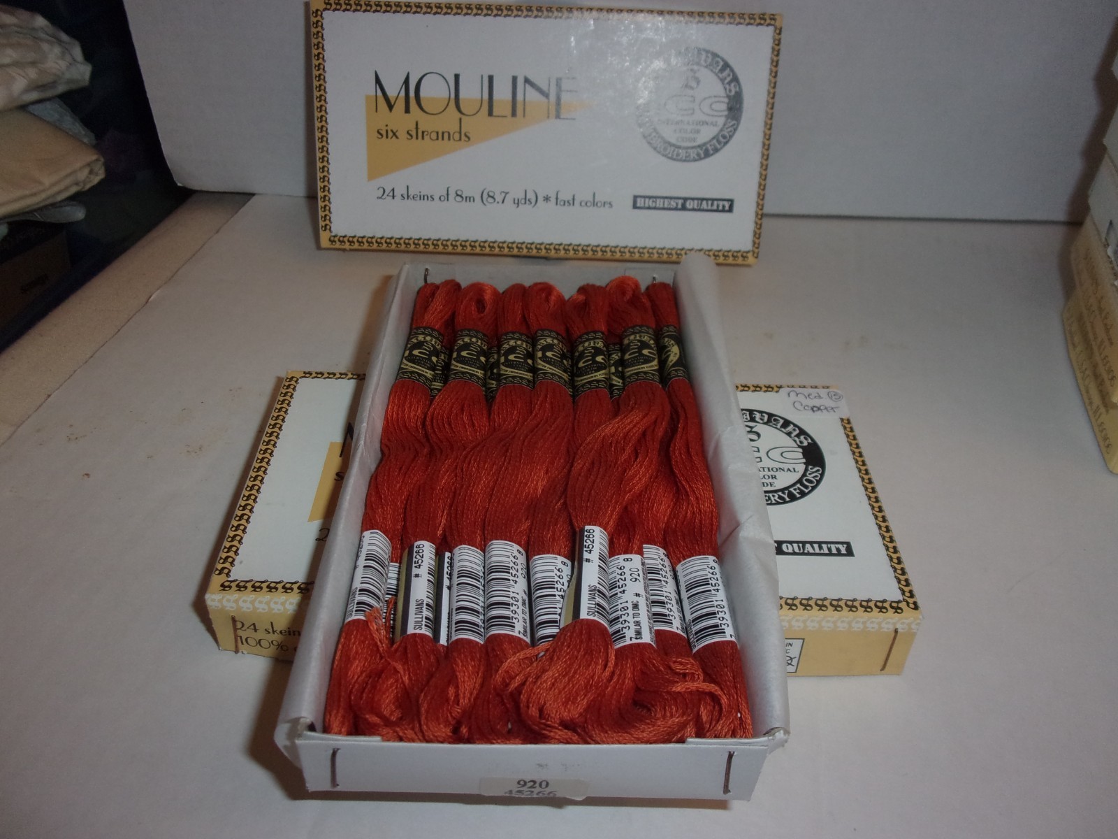 15 SKS MOULINE EMBROIDERY FLOSS NEW  SIX STRAND  8.7 YDS ~MED COPPER