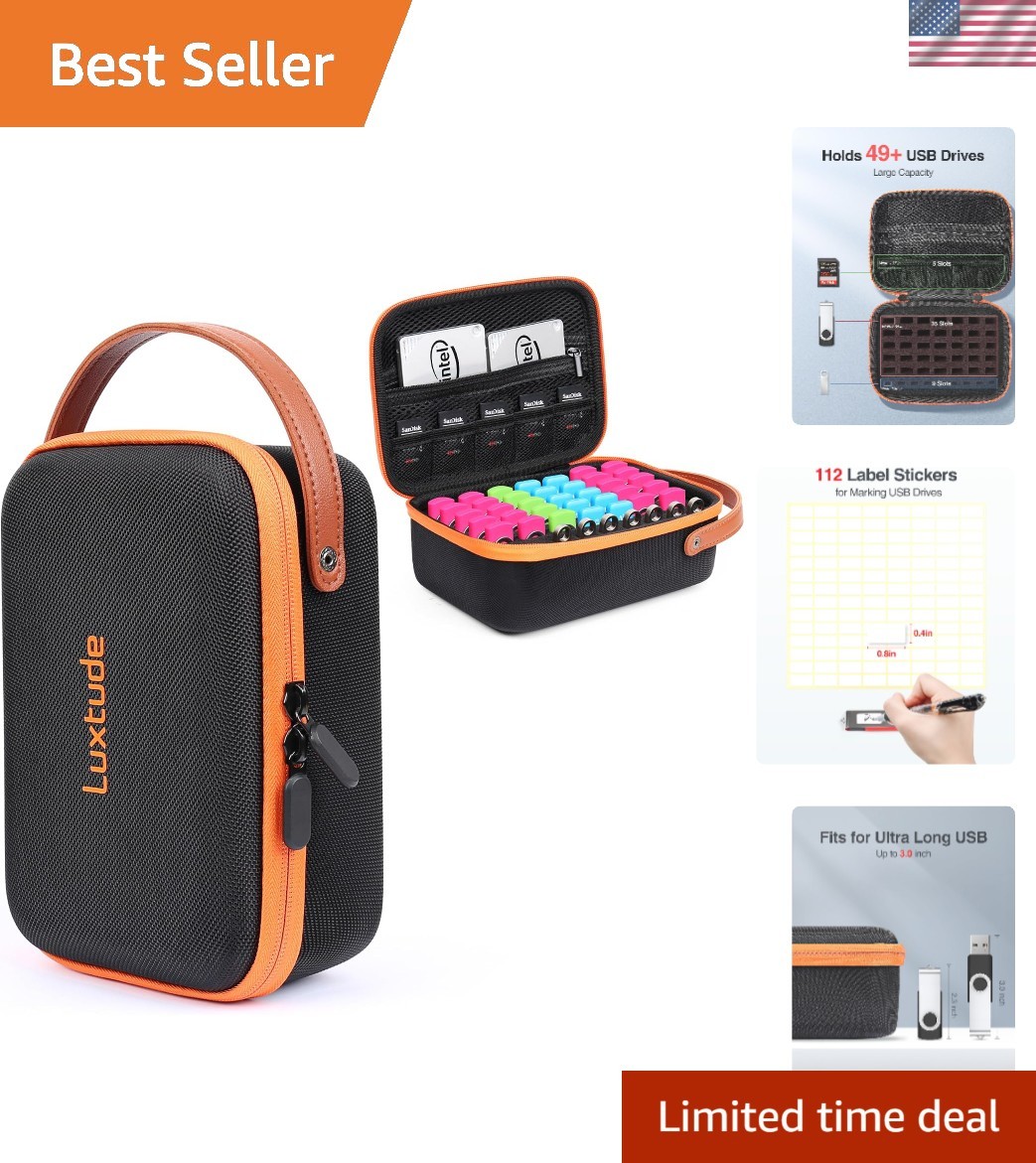 Smart Design Orange USB Case - 49 Slots for Ultimate Storage Efficiency