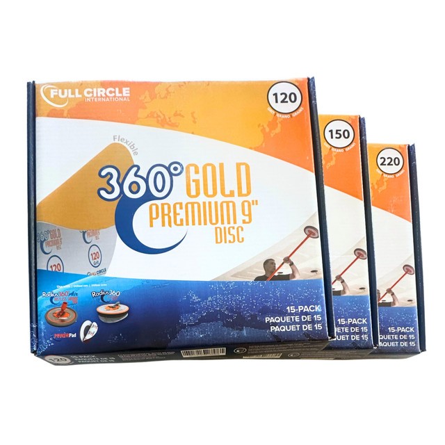 Full Circle International 360 Gold Premium 9" Sanding Disc 220