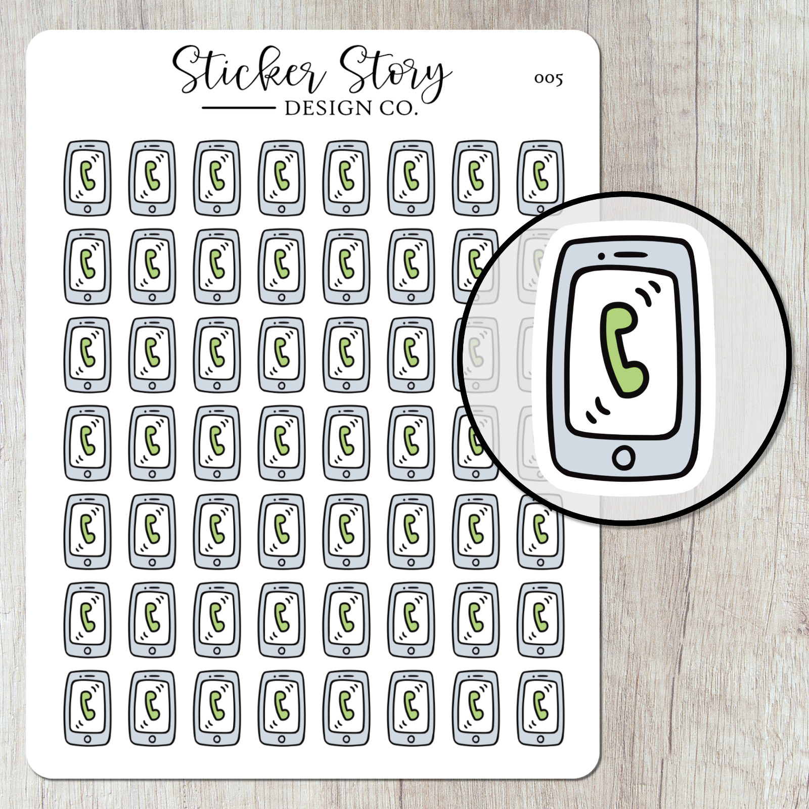 Phone Call Planner Stickers, Cellphone Bill Due Planner Stickers