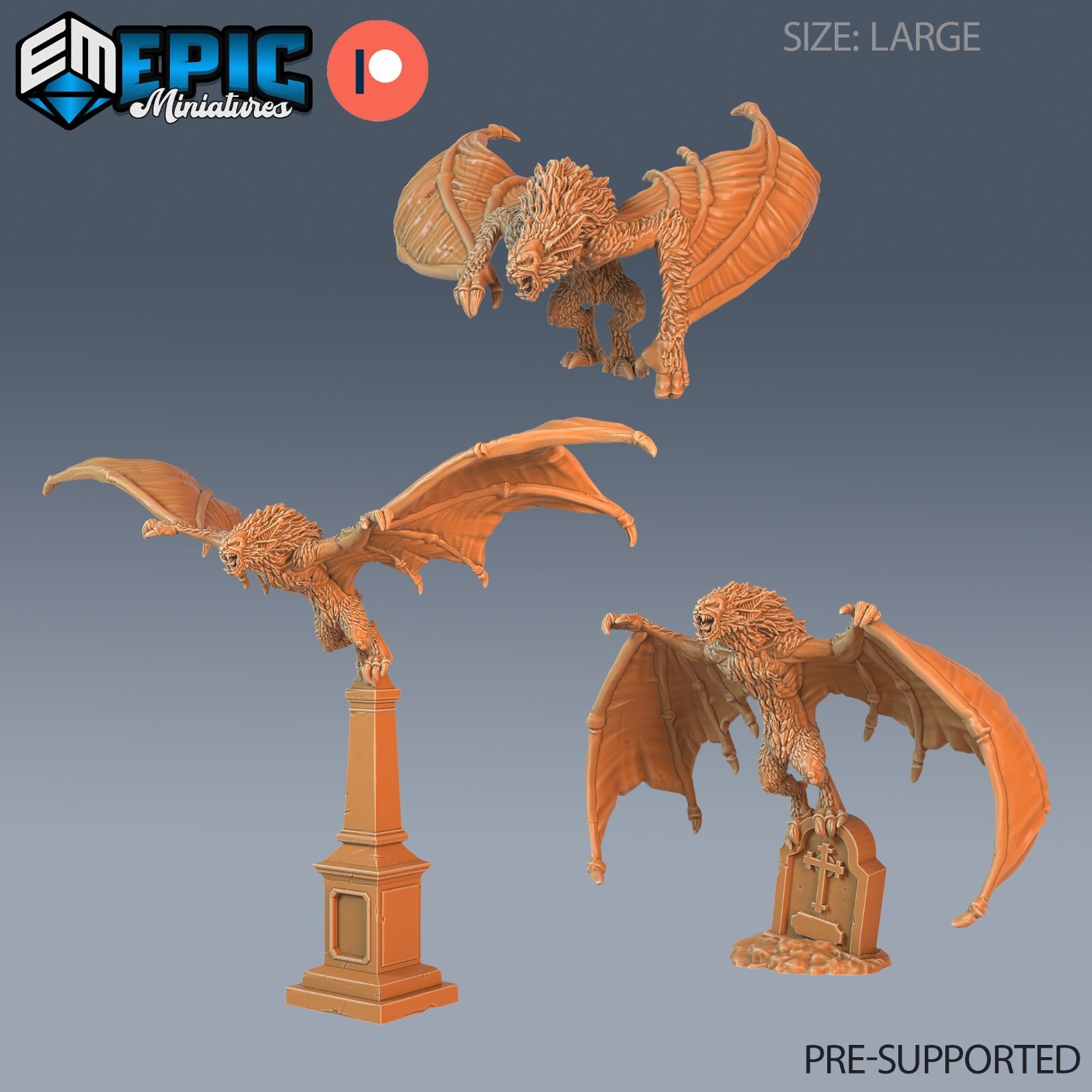 Giant Bat Dungeons and Dragons Miniature D&D, Epic Miniatures Fantasy 28mm