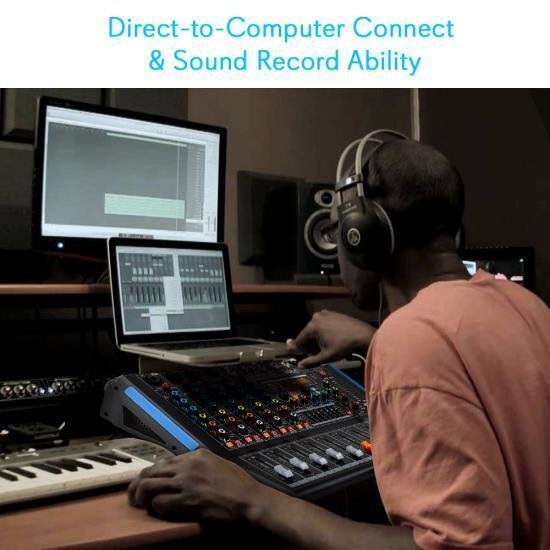 Pyle PMXU67BT Bluetooth 6 Ch. Studio DJ Controller Audio Mixer Console System